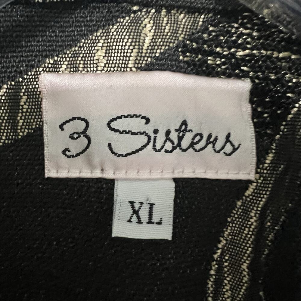 3 SISTERS Black & Gold Brocade Coat Size XL Velvet Chain Rhinestone ButtonsArtsy - Picture 5 of 12